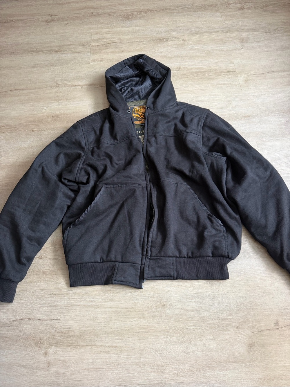 Milwaukee Leather Performance Armored Padded Motorcycle Black Hoodie Jacket SZ L